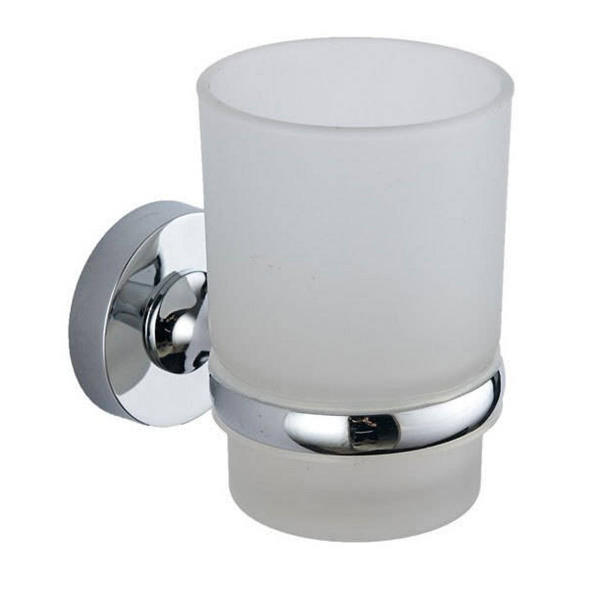 Chrome Plan Tumbler & Holder - Wall Mounted Mild Steel Gloss Finish Modern Design