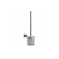 Chrome Plan Toilet Brush & Holder - Wall Mounted Mild Steel Gloss Finish Modern Design