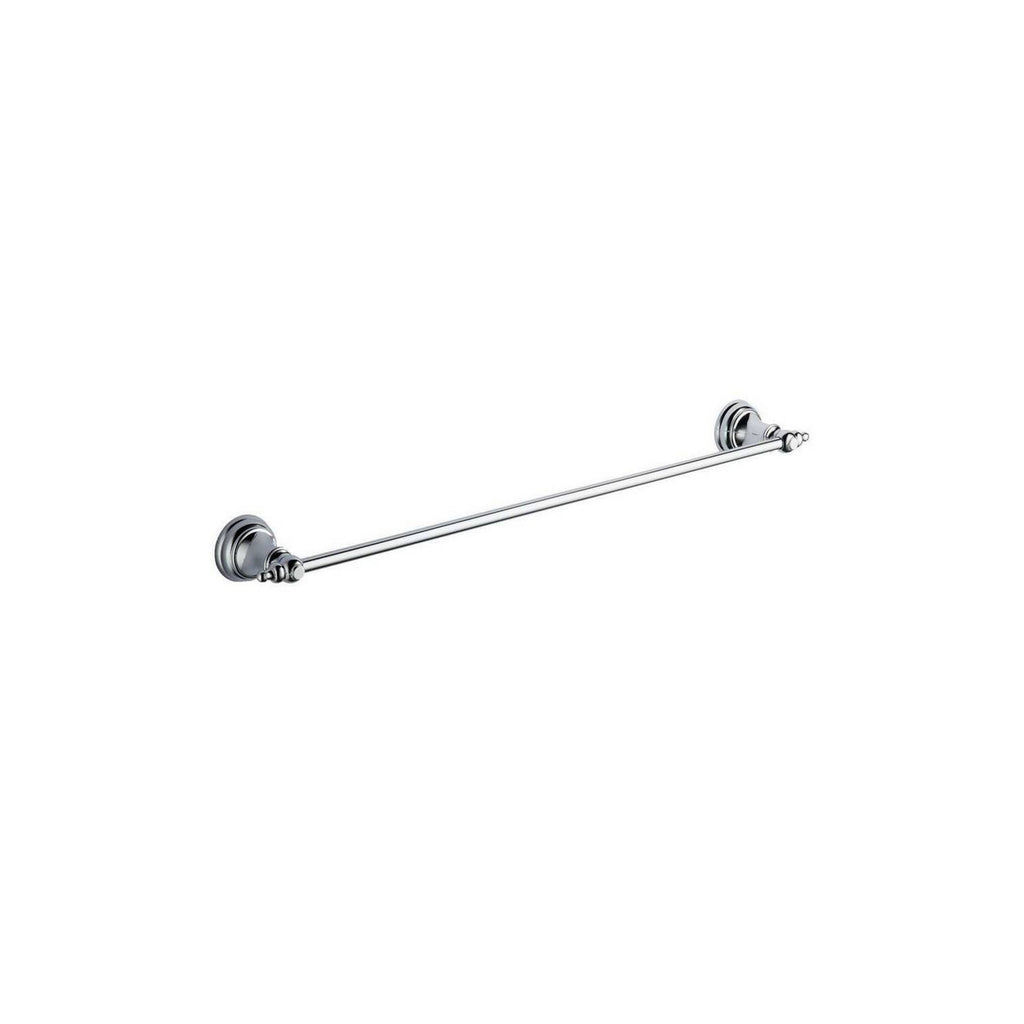 Chrome Astley Single Towel Bar - Wall Mounted Mild Steel Gloss Finish Modern Design