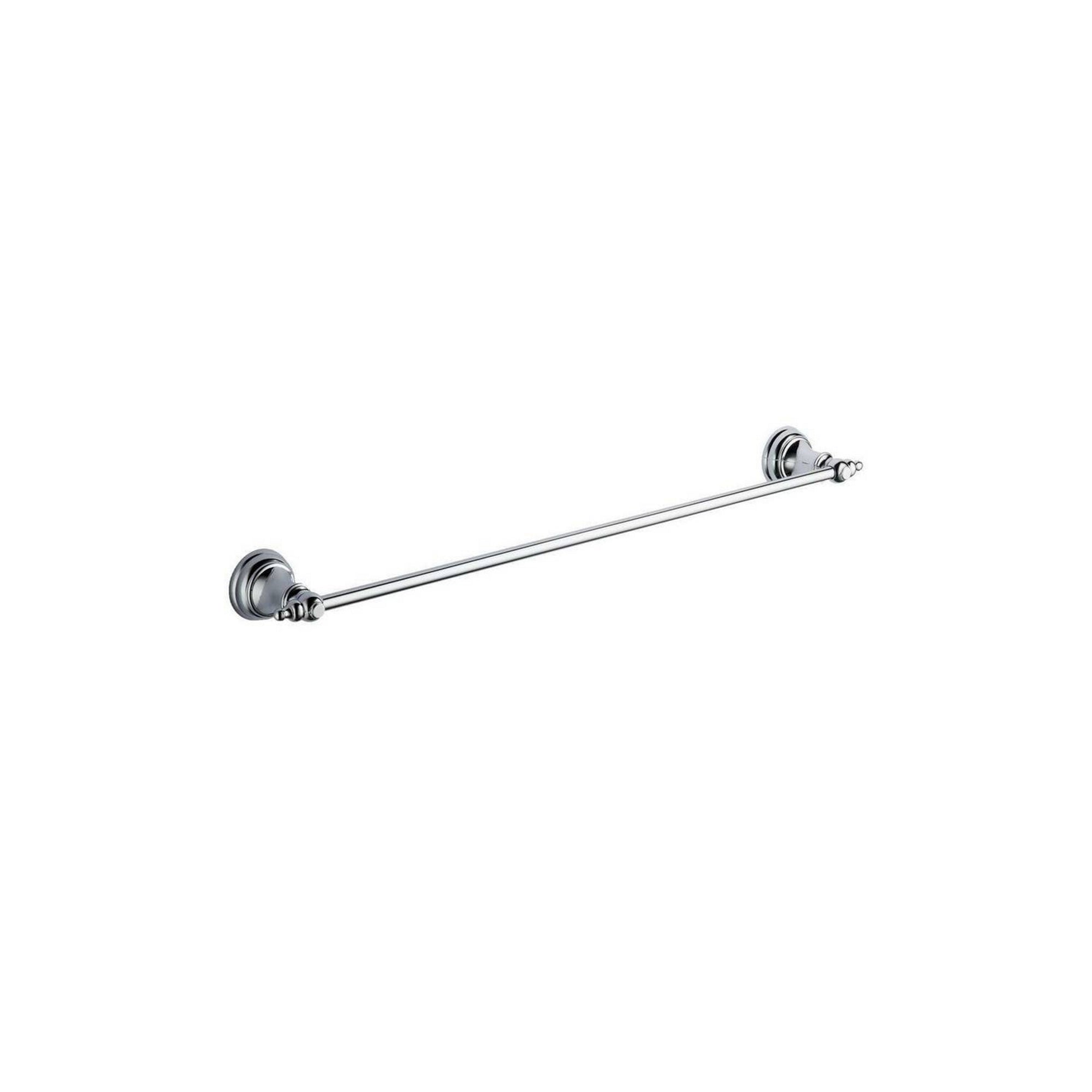Chrome Astley Single Towel Bar - Wall Mounted Mild Steel Gloss Finish Modern Design