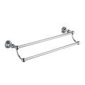 Chrome Astley Double Towel Bar - Wall Mounted Mild Steel Gloss Finish Modern Design