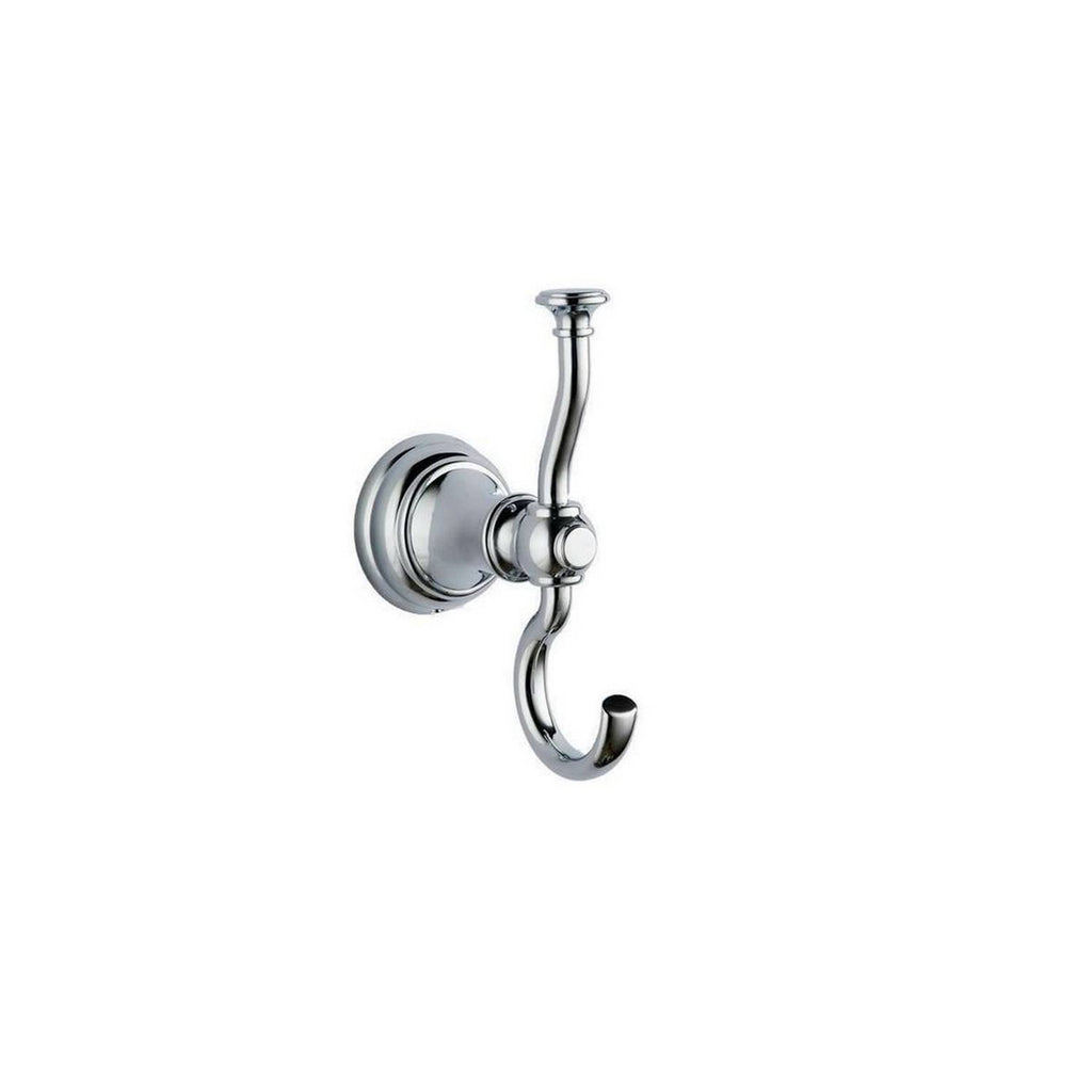 Chrome Astley Robe Hook - Wall Mounted Mild Steel Gloss Finish Modern Design
