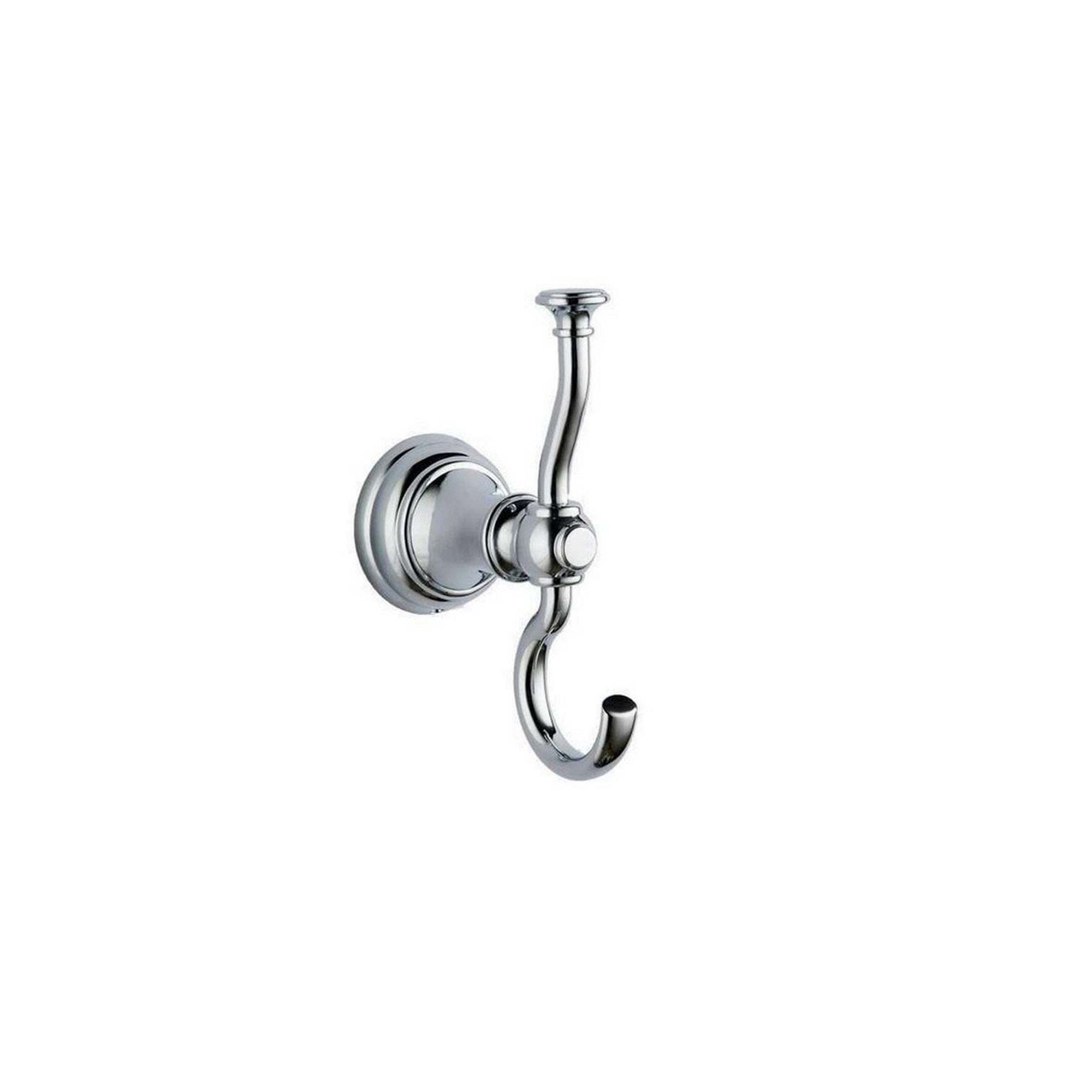 Chrome Astley Robe Hook - Wall Mounted Mild Steel Gloss Finish Modern Design