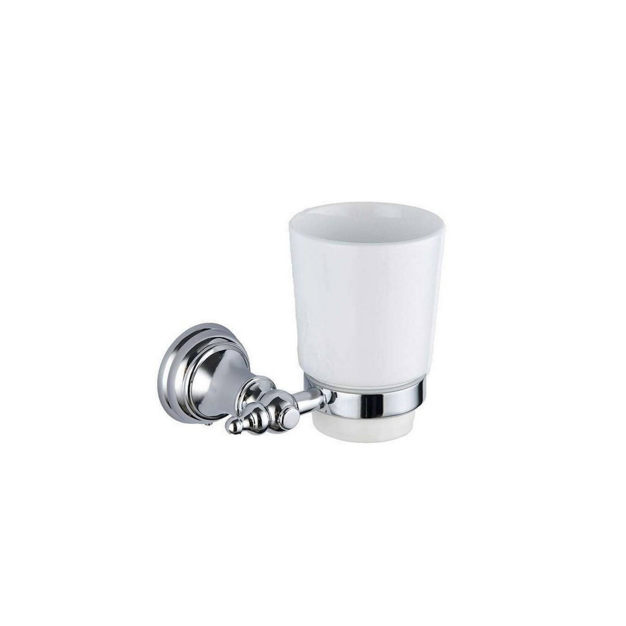 Chrome Astley Tumbler Holder - Wall Mounted Mild Steel Gloss Finish Modern Design