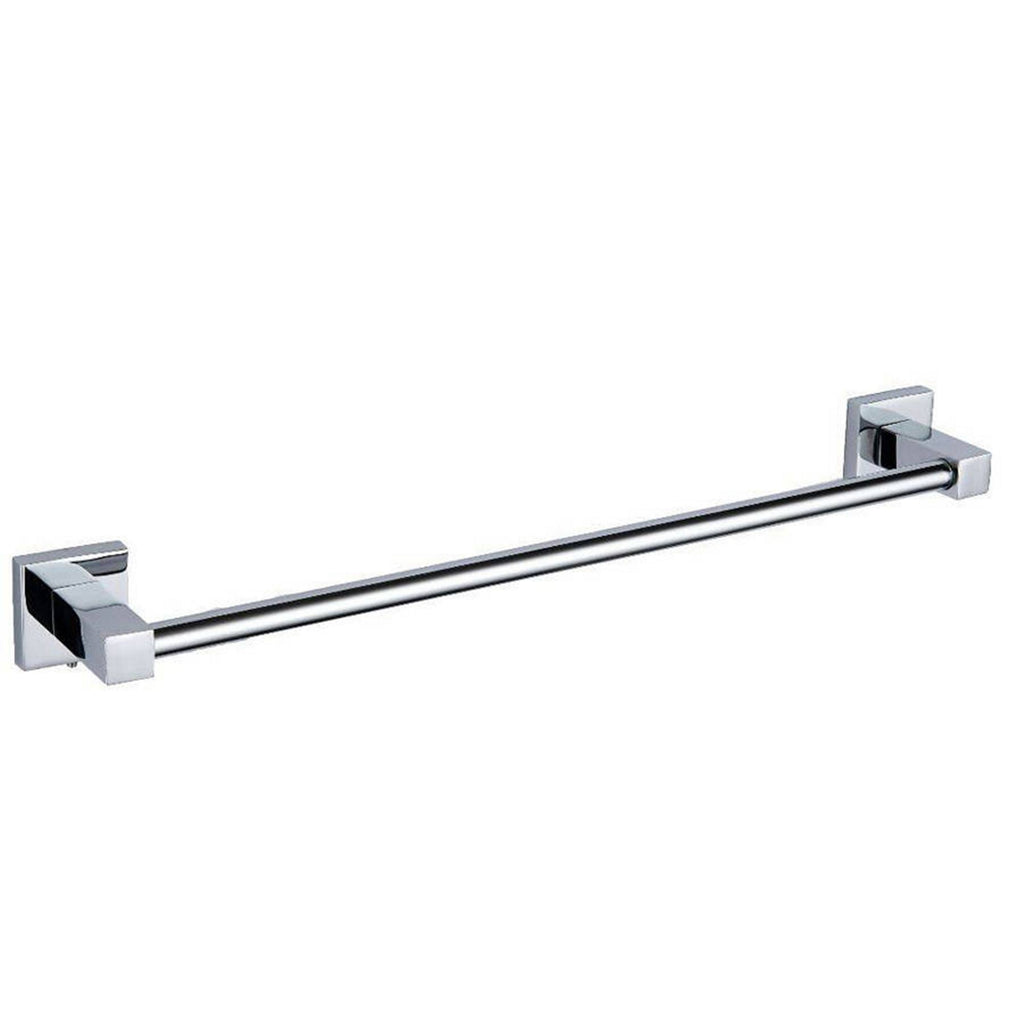Chrome Single Towel Bar - Wall Mounted Gloss Finish Modern Design