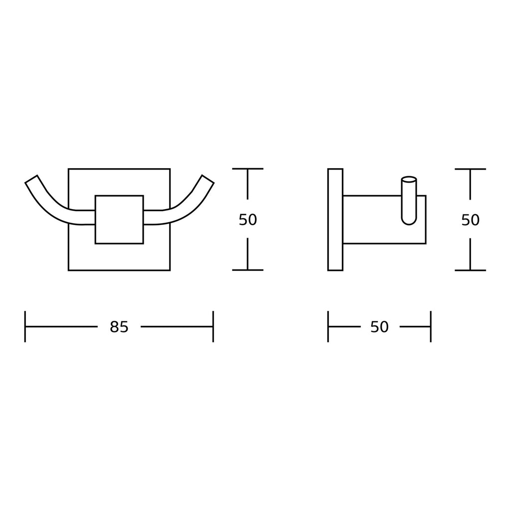 Chrome Robe Hook - Wall Mounted Gloss Finish Modern Design
