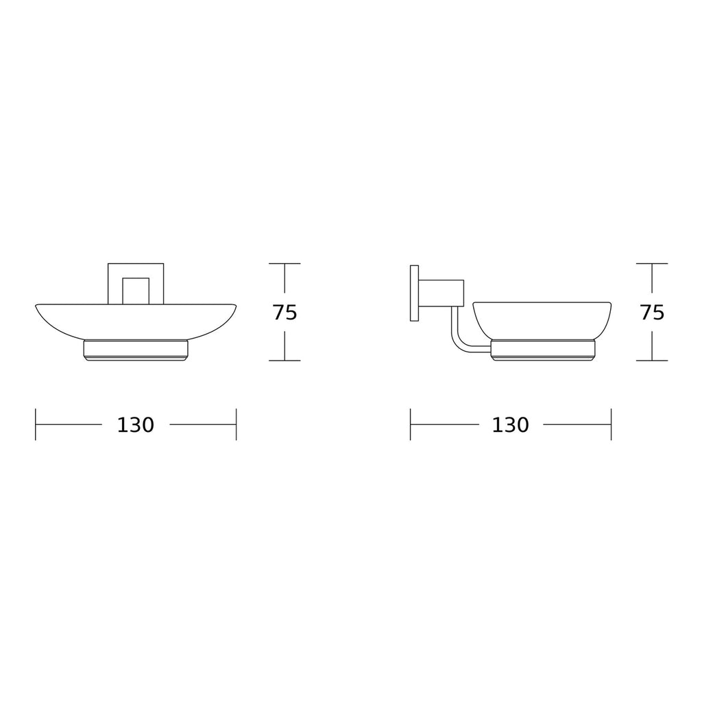 Chrome Soap Holder - Wall Mounted Gloss Finish Modern Style