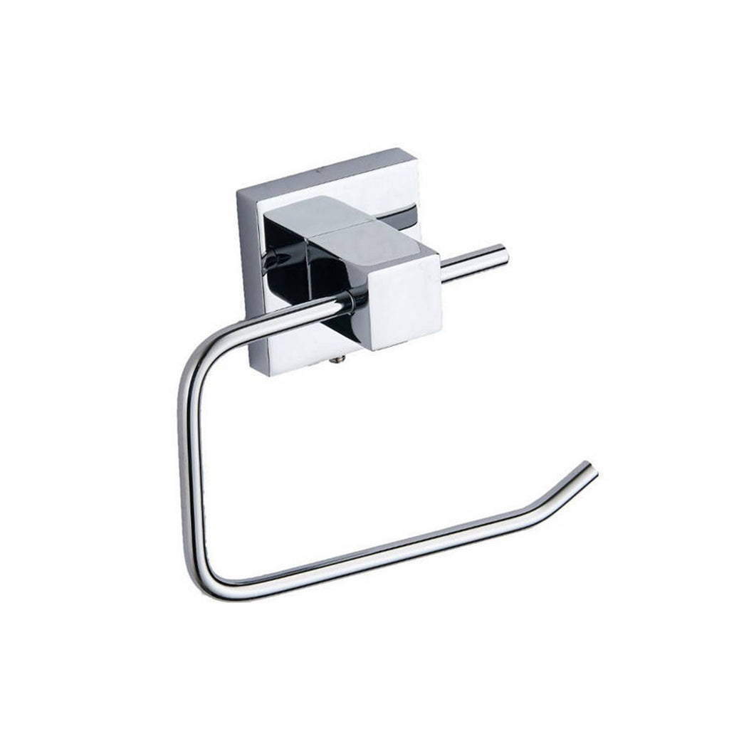 Chrome Toilet Roll Holder - Wall Mounted Modern Design Gloss Finish