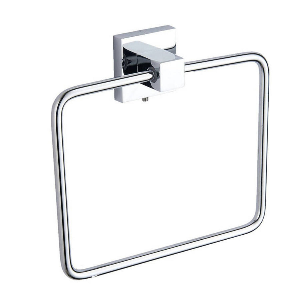 Chrome Towel Ring - Modern Wall Mounted Mild Steel Gloss Finish