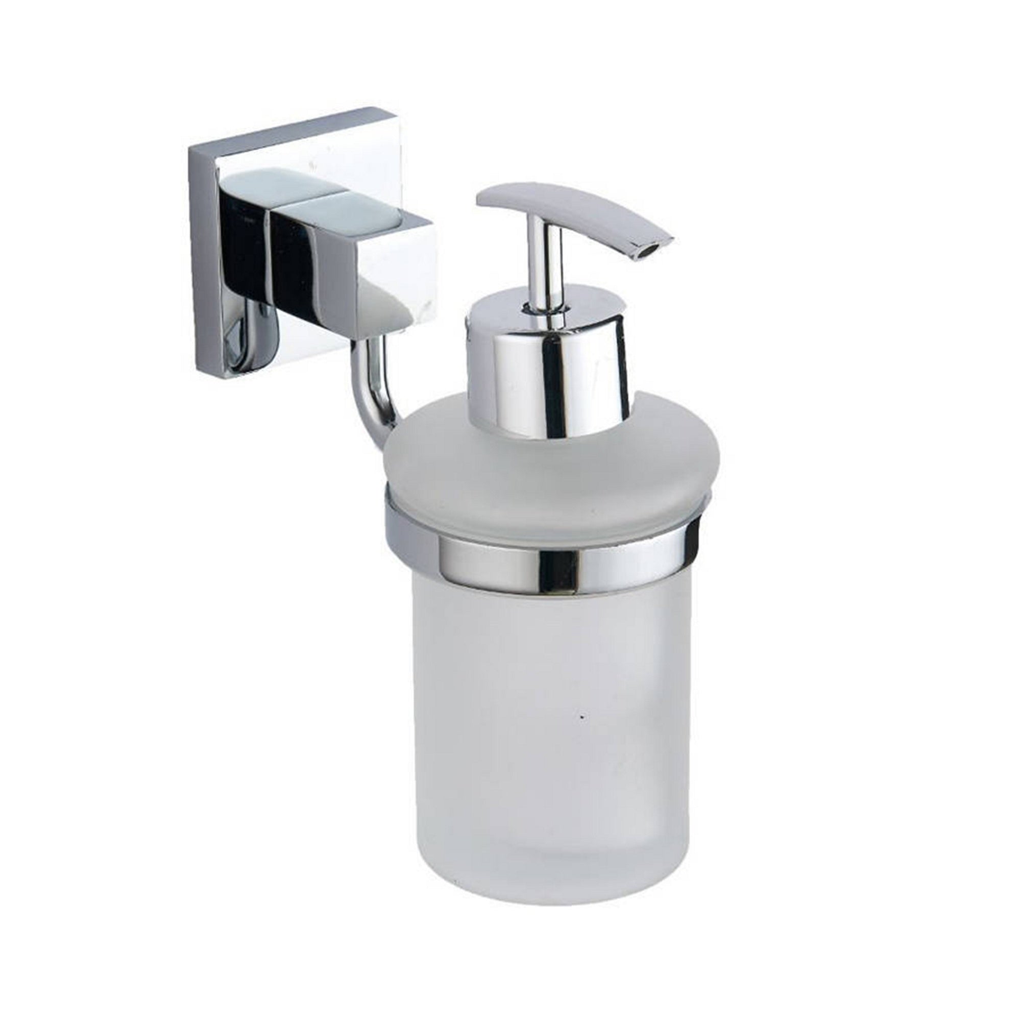 Chrome Soap Dispenser & Holder - Modern Wall Mounted Design Gloss Finish