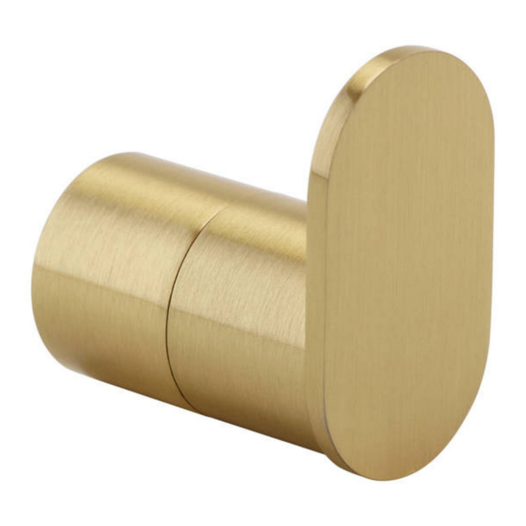 Brushed Brass Robe Hook - Modern Wall Mounted Gloss Finish