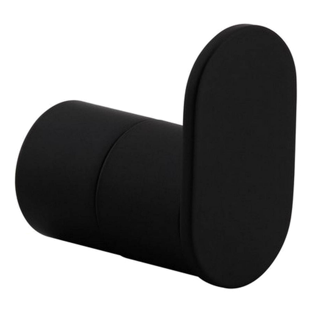 Matt Black Round Robe Hook - Wall Mounted Modern Accessory