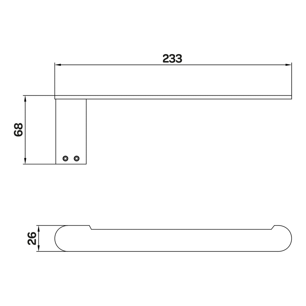 Nero Round Matt Black Towel Rail - Wall Mounted Mild Steel Modern Design