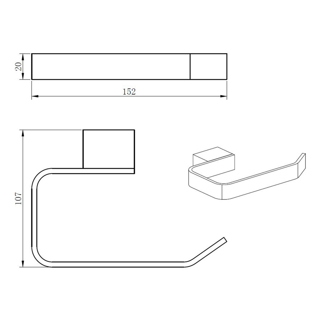 Chrome Wall Mounted Premium Toilet Paper Holder - Modern Bathroom Accessory