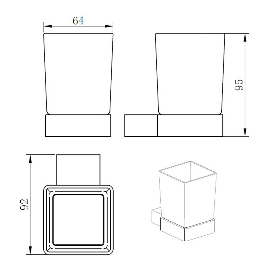 Premium Wall Mounted Chrome Tumbler Holder - Modern Design