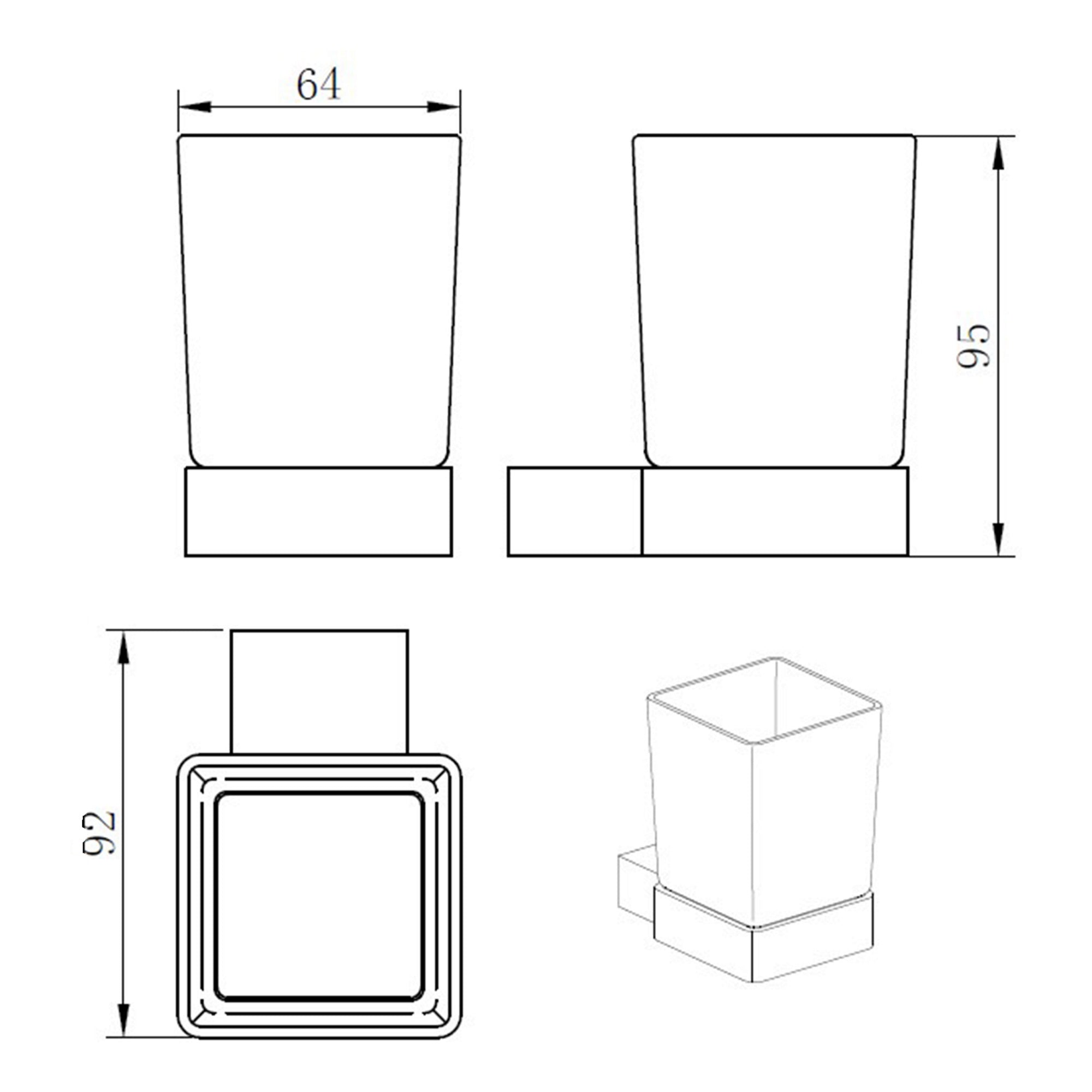Premium Wall Mounted Chrome Tumbler Holder - Modern Design