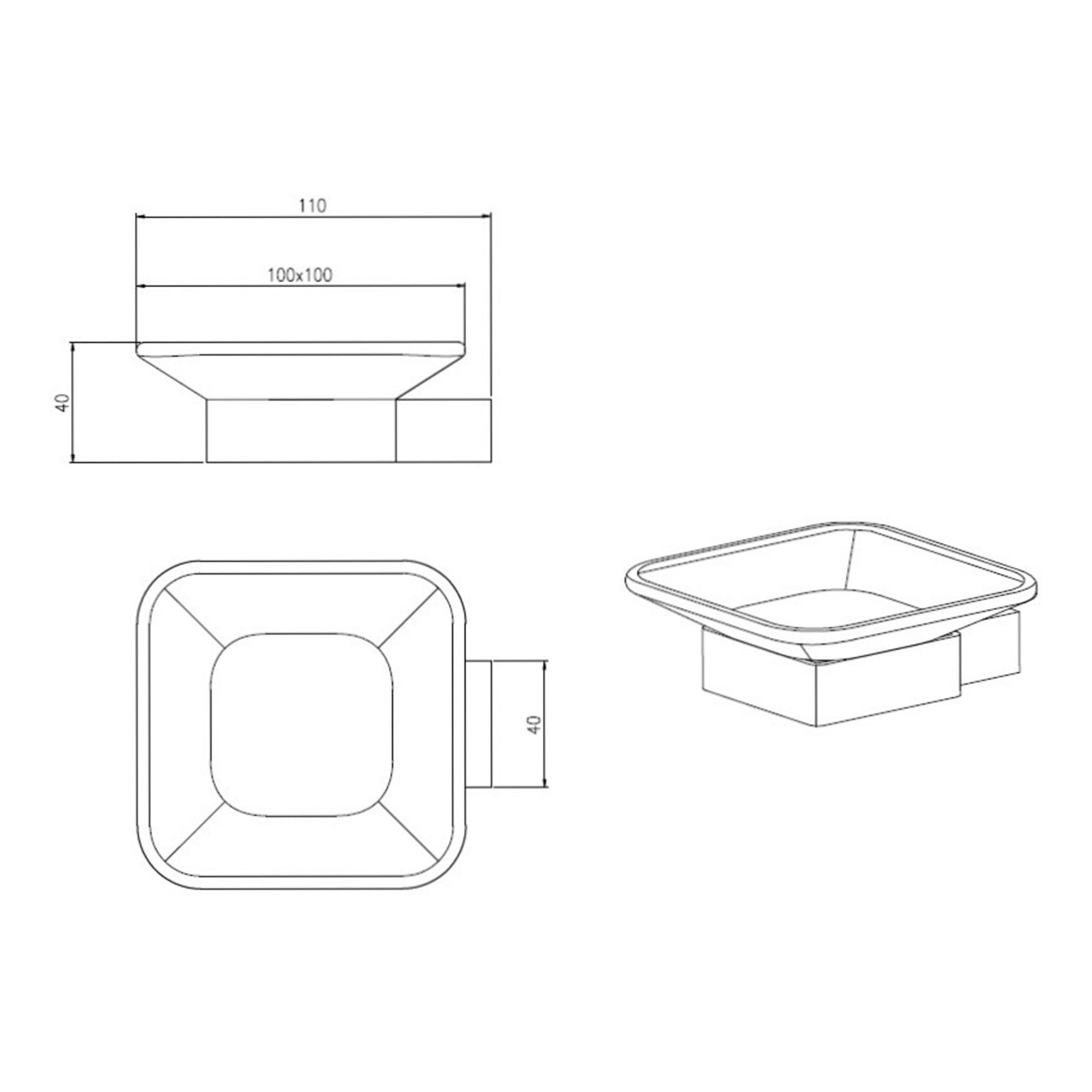 Pemium Wall Mounted Chrome Soap Dish Holder - Modern Design