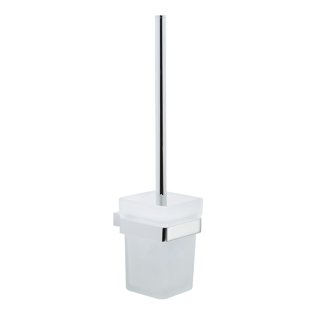 Premium Wall Mounted Chrome Toilet Brush Set - Modern Design