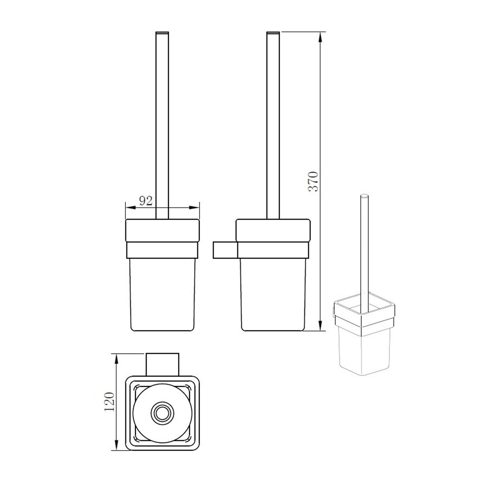 Premium Wall Mounted Chrome Toilet Brush Set - Modern Design