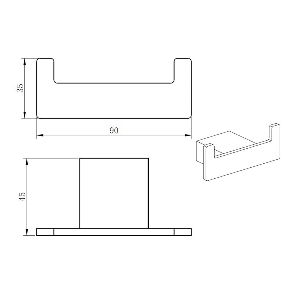 Premium Matt Black Robe Hook - Modern Wall Mounted Design