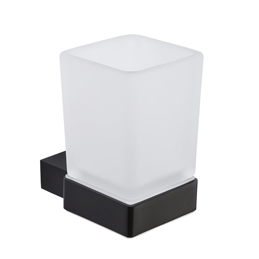 Matt Black Tumbler Holder - Wall Mounted Modern Design