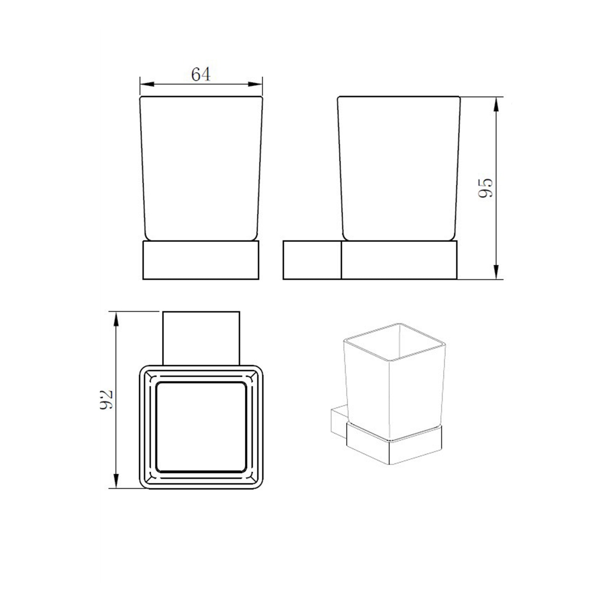 Matt Black Tumbler Holder - Wall Mounted Modern Design