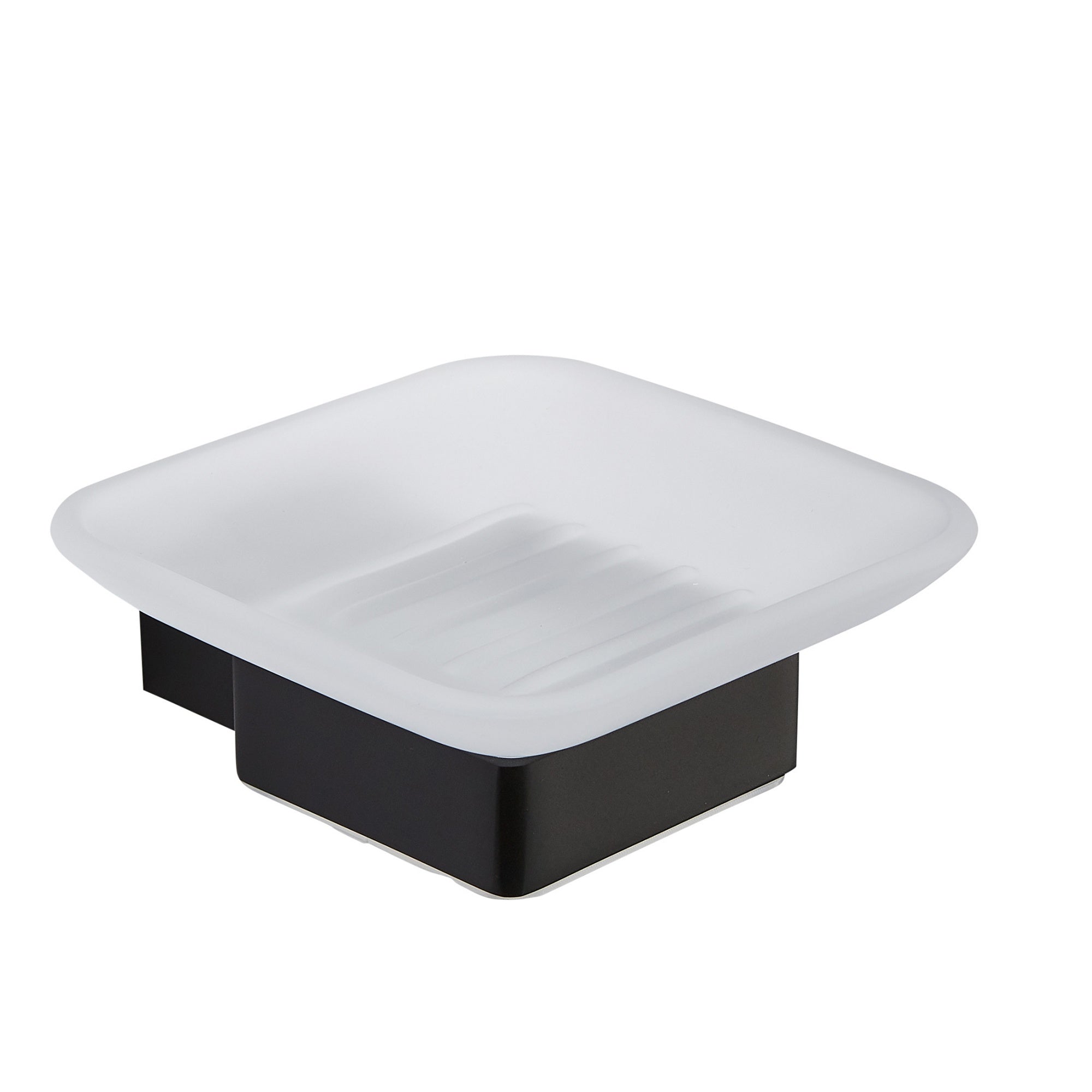 Matt Black Soap Dish Holder - Wall Mounted Modern Design