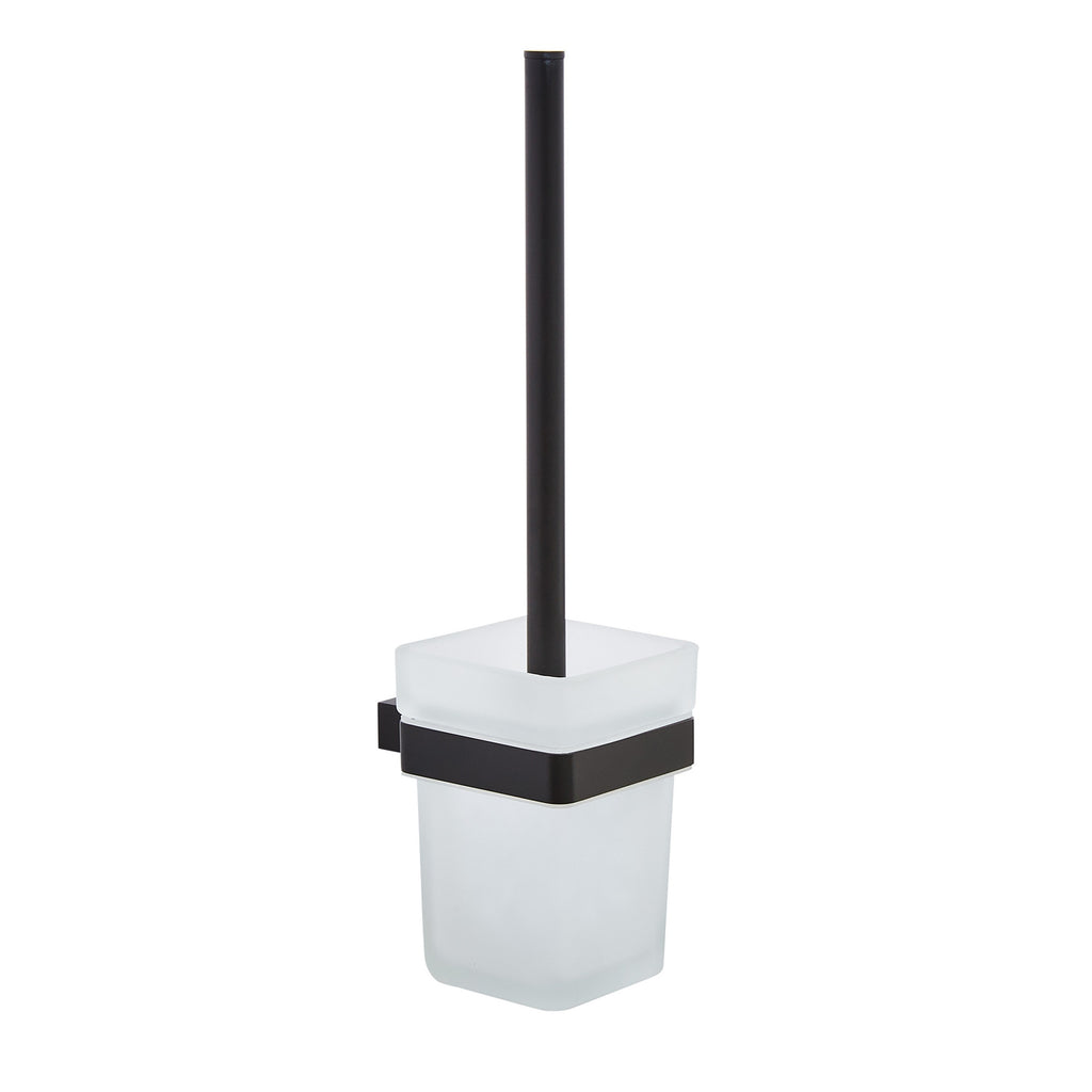 Matt Black Toilet Brush Set - Wall Mounted Modern Design