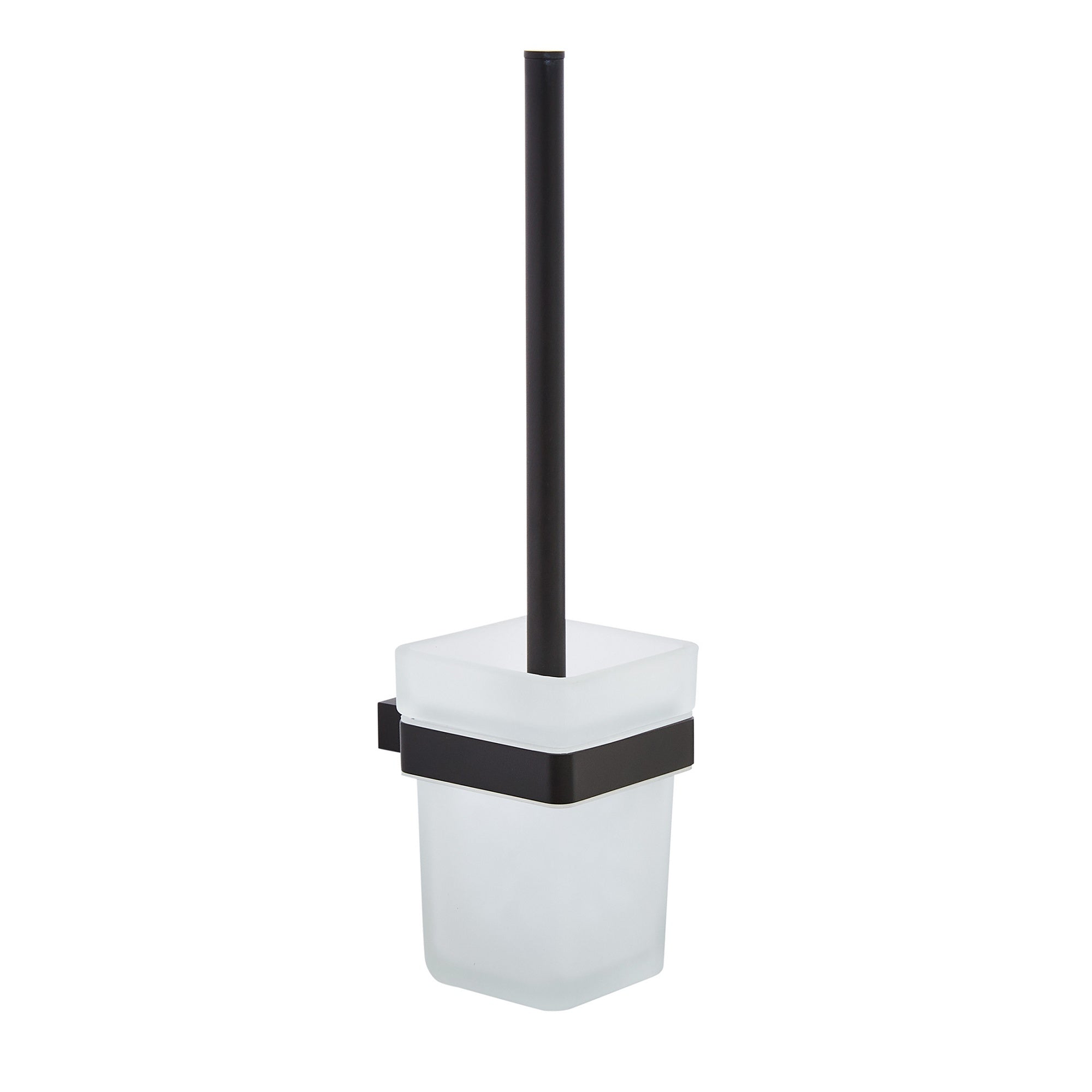 Matt Black Toilet Brush Set - Wall Mounted Modern Design