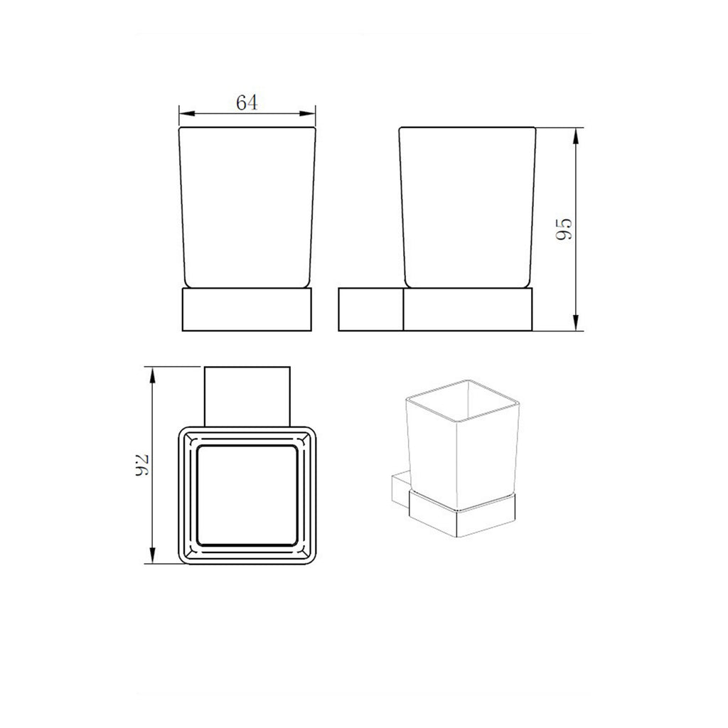 Premium Brushed Nickel Tumbler Holder - Wall Mounted Bathroom Cup Holder