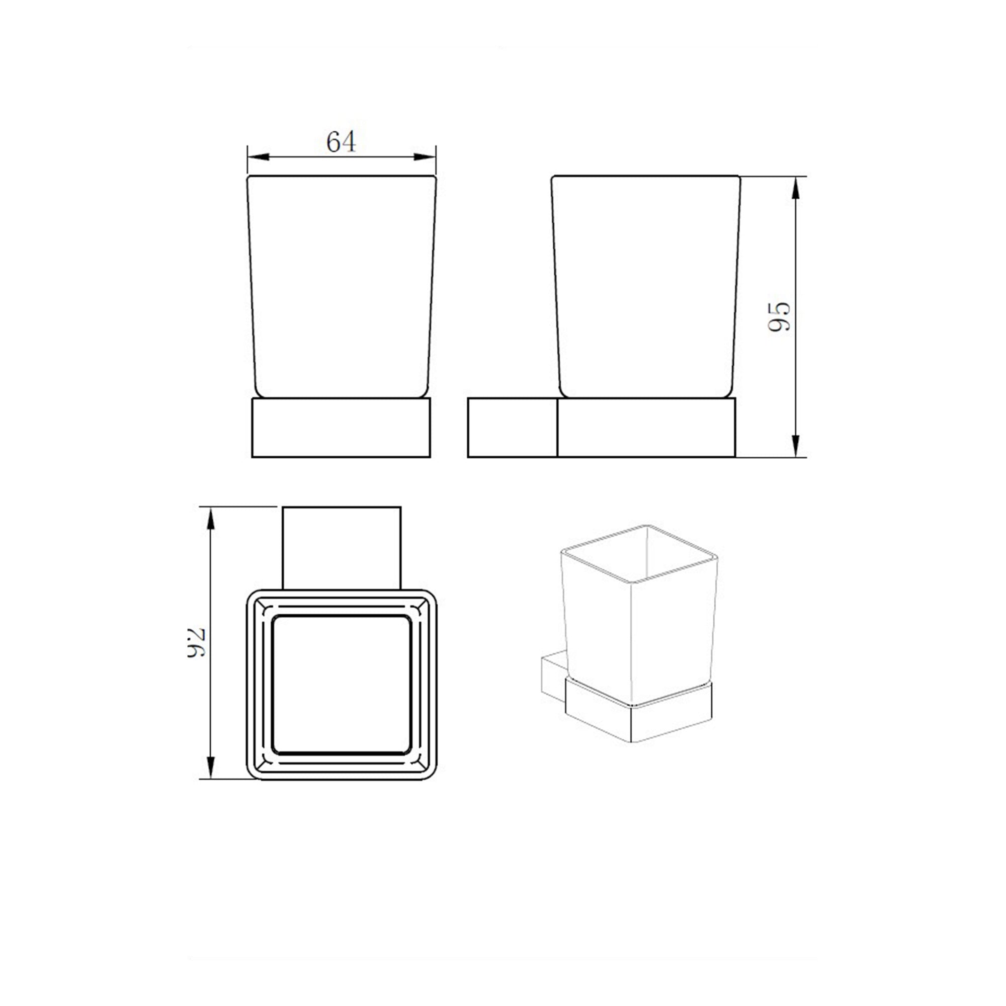 Premium Brushed Nickel Tumbler Holder - Wall Mounted Bathroom Cup Holder