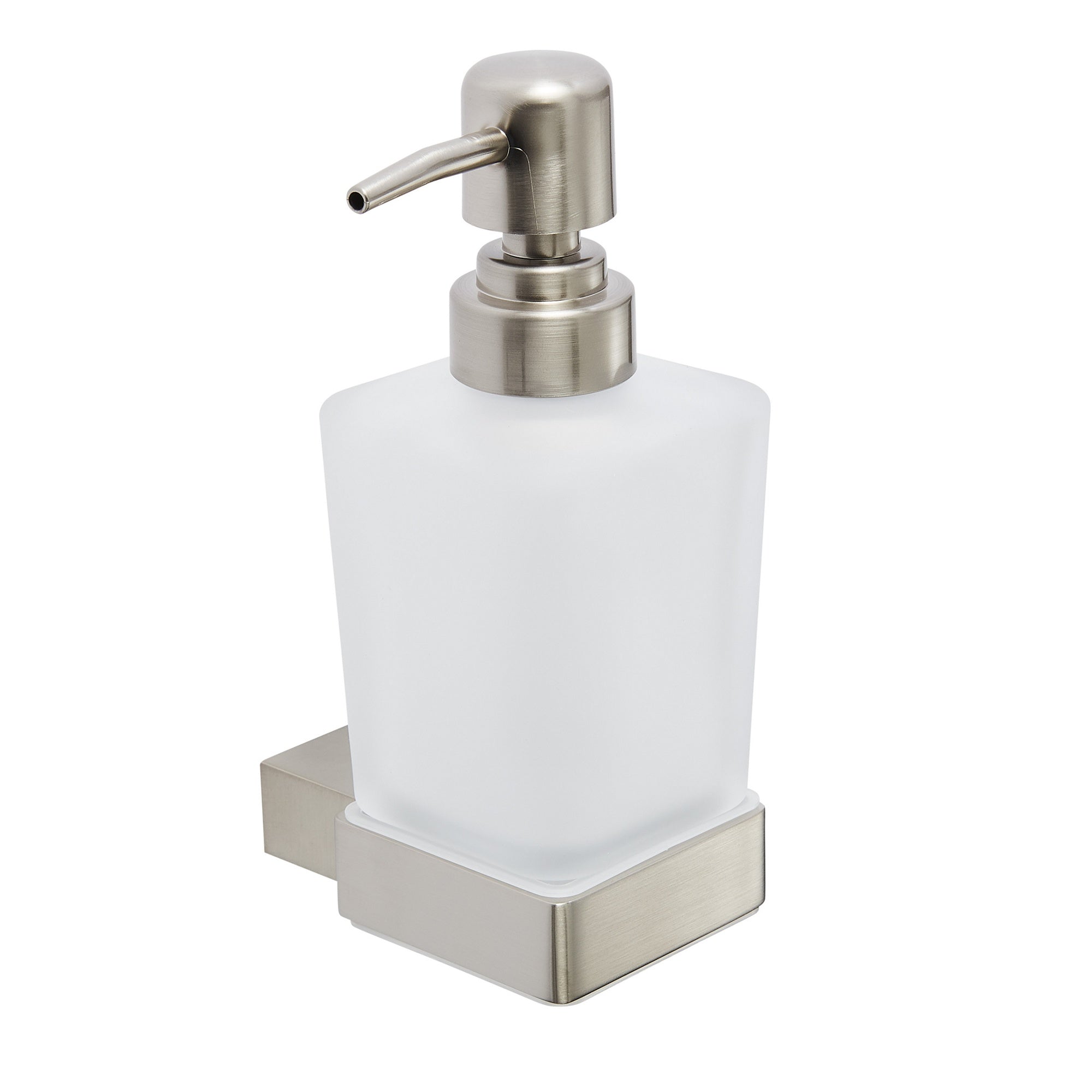 Brushed Nickel Soap Dispenser - Wall-Mounted Modern Design