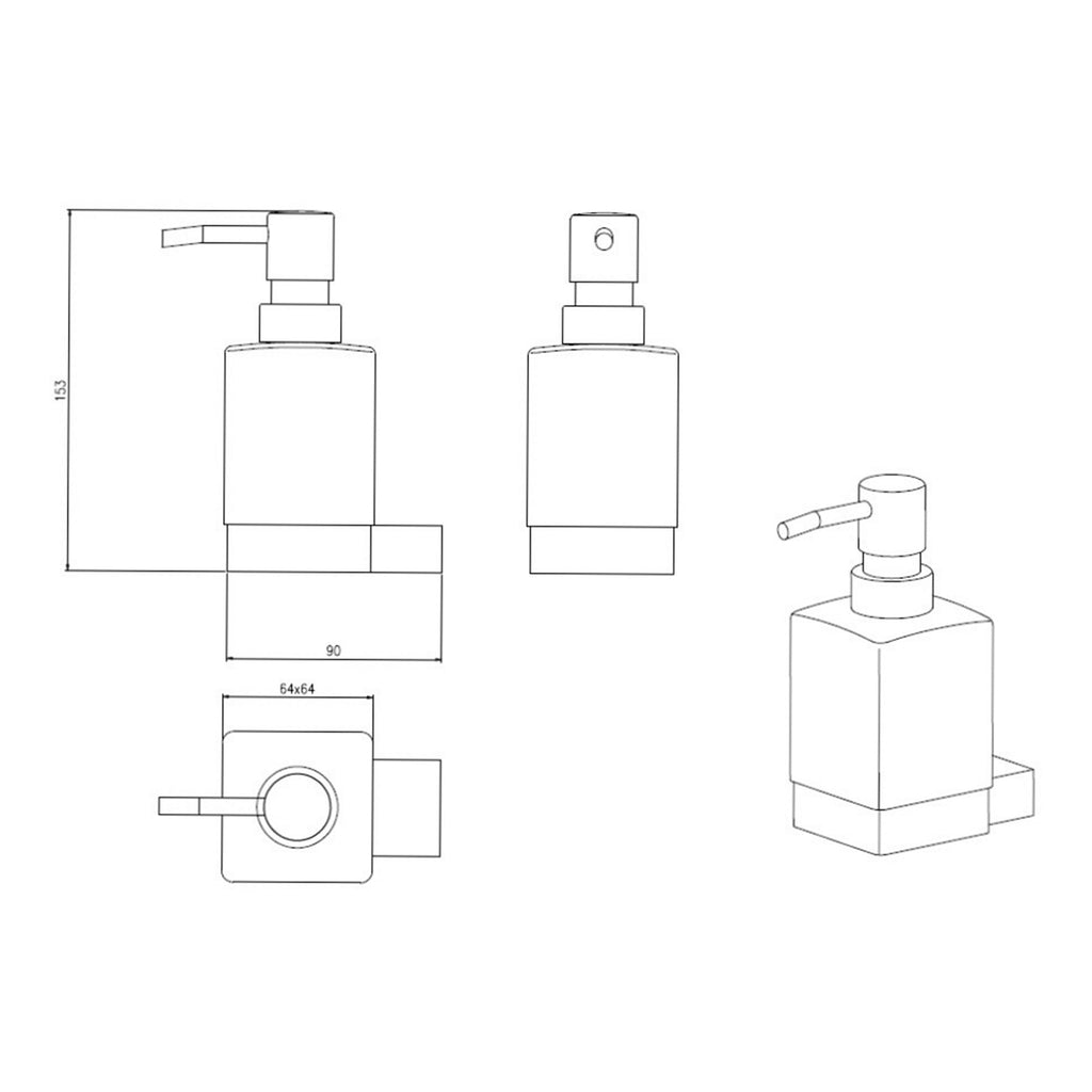 Brushed Nickel Soap Dispenser - Wall-Mounted Modern Design