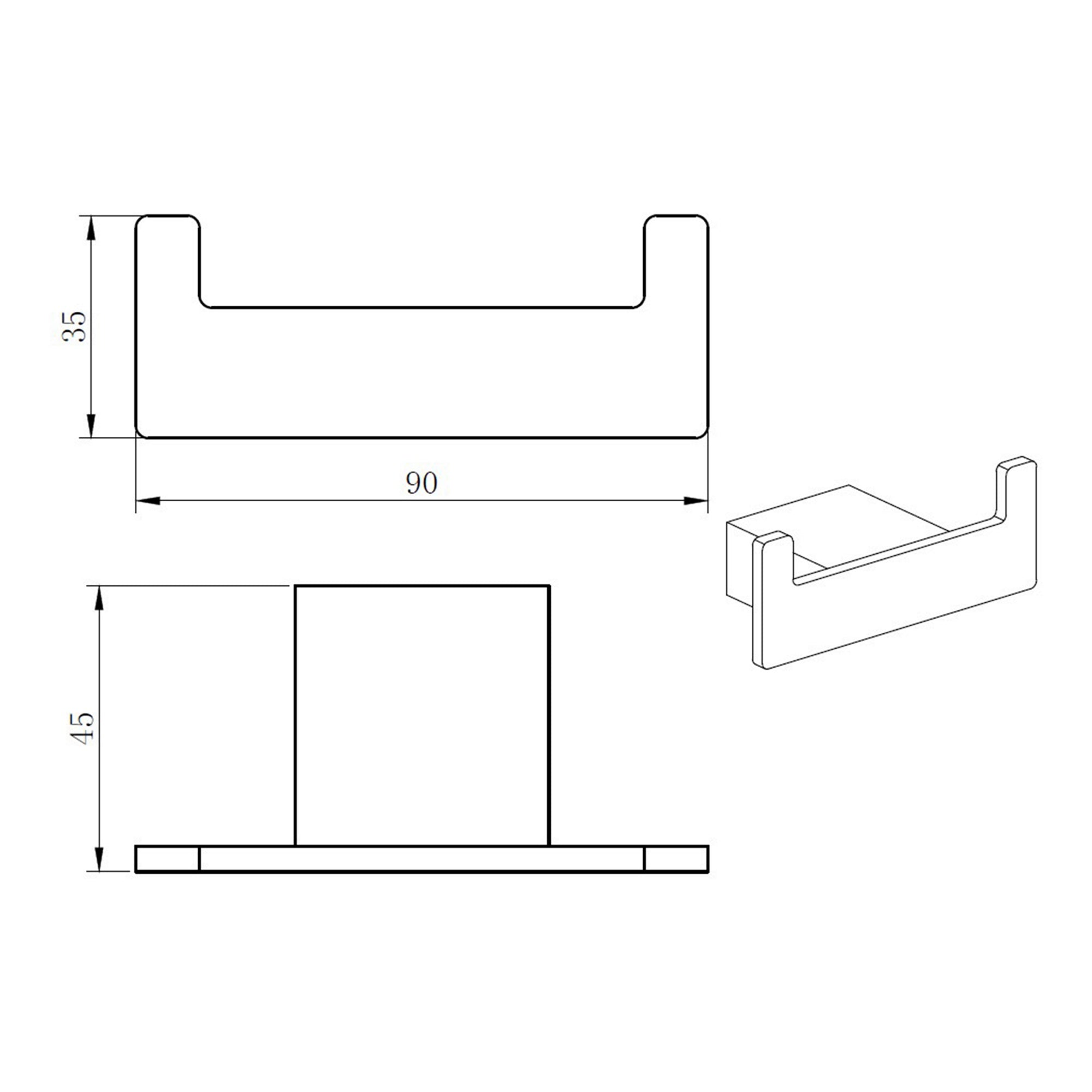 Premium Brushed Brass Robe Hook - Modern Wall Mounted Gloss Finish