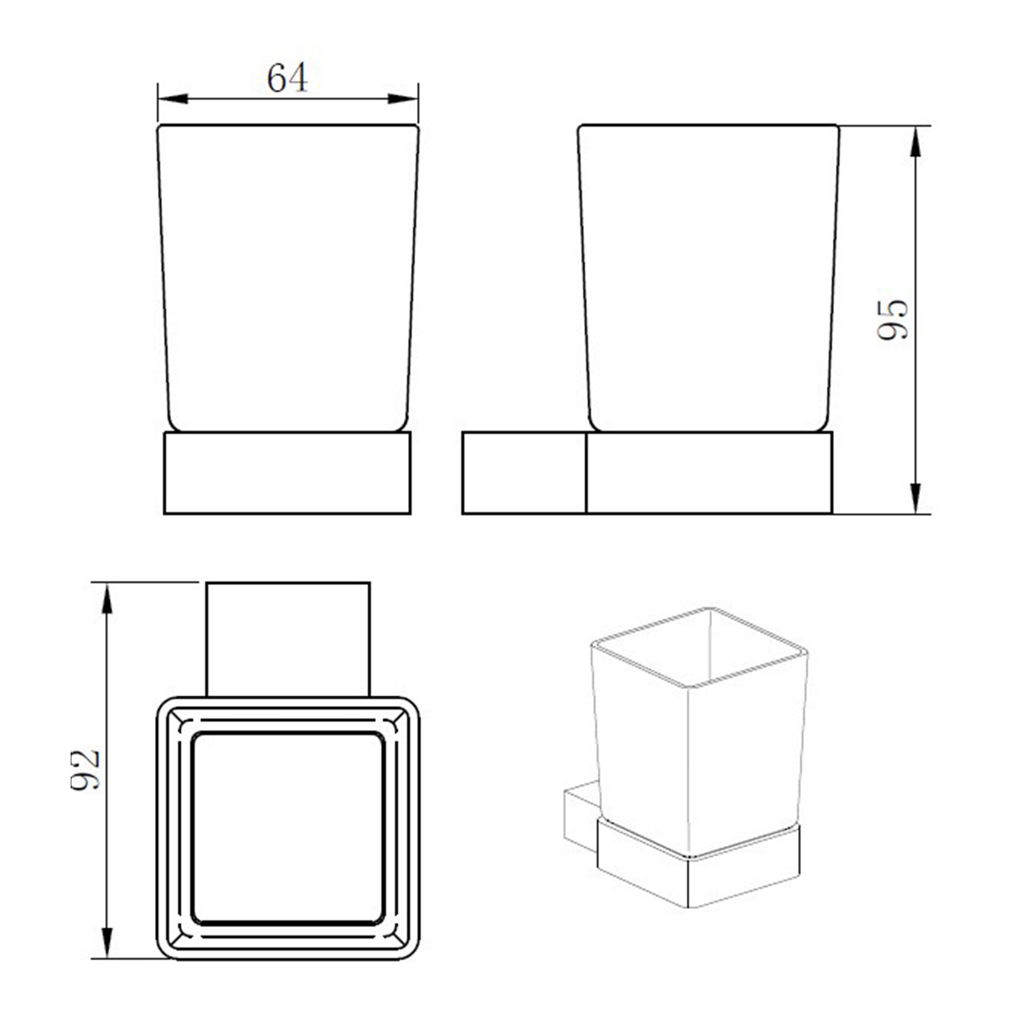 Brushed Brass Tumbler Holder - Wall-Mounted Bathroom Glass & Holder
