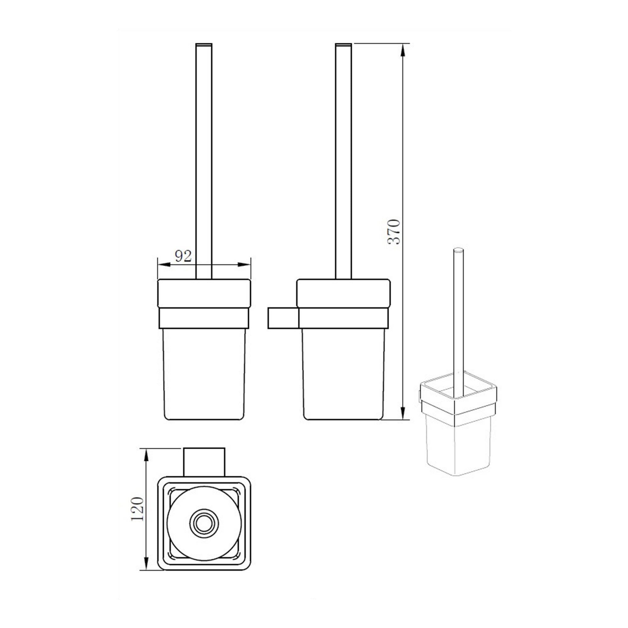 Brushed Brass Toilet Brush Set - Modern Wall-Mounted Bathroom Essential