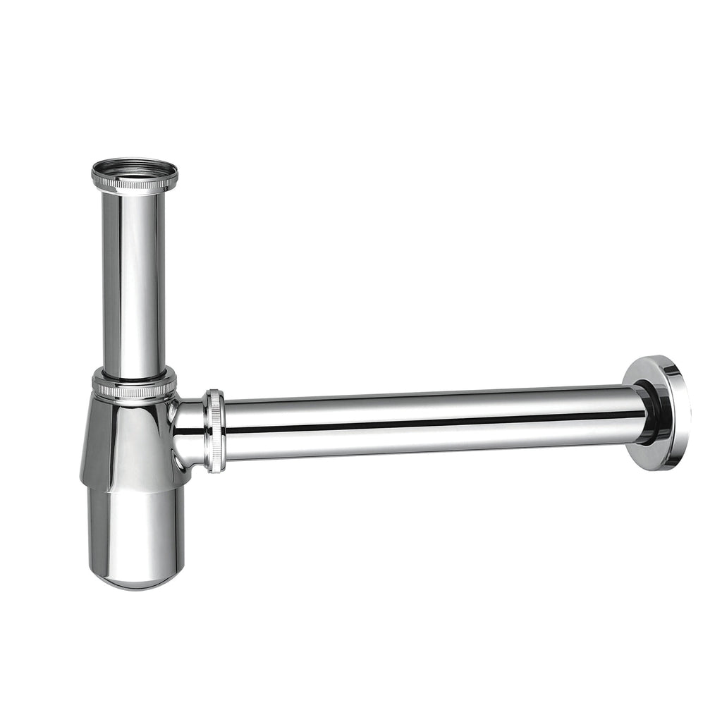 Chrome Bottle Trap Basin Waste Bathroom Sink Pipe - Adjustable Height & Outlet