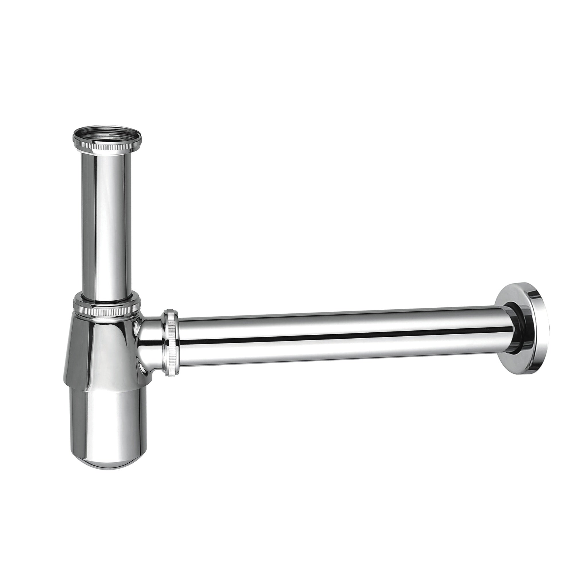 Chrome Bottle Trap Basin Waste Bathroom Sink Pipe - Adjustable Height & Outlet