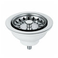 Chrome Kitchen Basket Strainer Waste & Plug Suitable for Ceramic Sinks