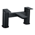 Matt Black Curved Bath Filler Tap - Modern Solid Brass Deck-Mounted Bathroom