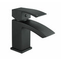 Modern Matt Black Square Waterfall Basin Tap Mono Mixer Faucet - Solid Brass Deck Mounted