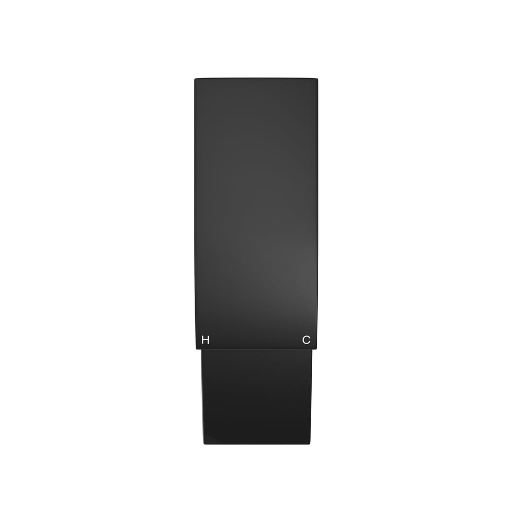 Modern Matt Black Square Waterfall Basin Tap Mono Mixer Faucet - Solid Brass Deck Mounted