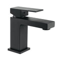 Modern Matt Black Square Bathroom Basin Sink Mono Mixer Tap - Solid Brass Deck Mounted