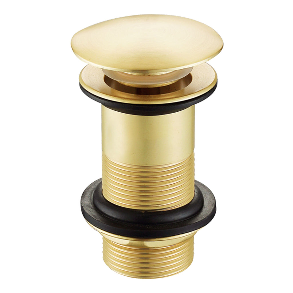Modern Curve Brushed Brass Basin Tall Mono Mixer Tap with Full Cover Unslotted Waste