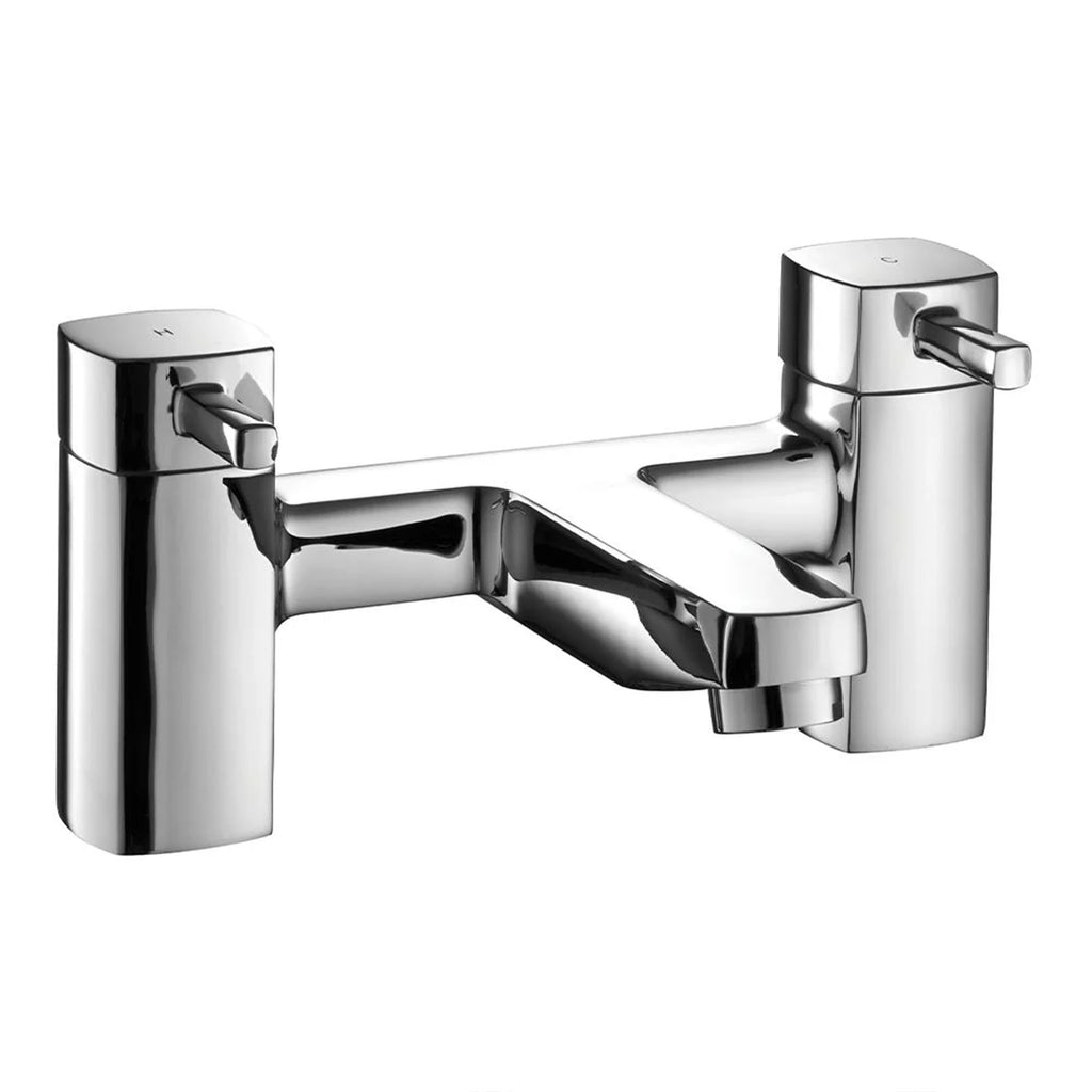 Modern Chrome Square Bath Filler Mixer Tap - Bath Mounted
