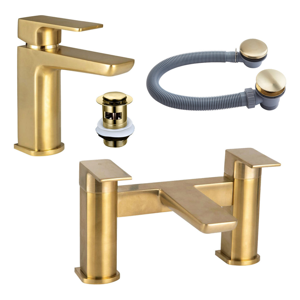 Modern Matt Black Curve Bath Shower Mixer Tap with Handset - Solid Brass Bath Mounted