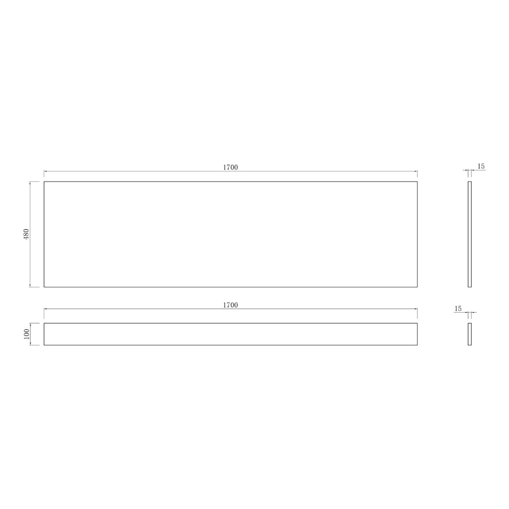 Bathroom Bath Panel Waterproof 1700mm Front Side White PVC Adjustable Plinth