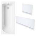 1700 x 700 mm Single-Ended Acrylic Bath with Waterproof Front & End Panel Set - Gloss White