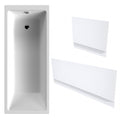White Single-Ended Thin Edge Bath 1700 x 700 with Front and End Waterproof Panels