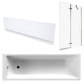 1700 x 700 mm Single-Ended Bath with Waterproof Front Panel and Semi-Framed Chrome Bath Screen